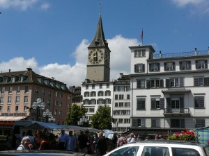 The steeple of St Peter Church.