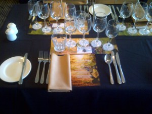 Table setting for Henschke dinner