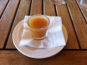 Amuse of Sweet potato soup