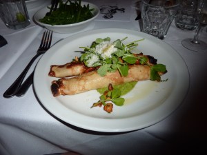 Crespelline of peas and ricotta