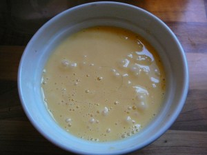 Eggs and cream ready to go