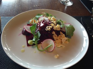 Beef tartare, heirloom beetroots