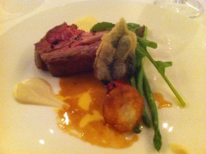 Lamb cutlet with seasonal vegetables