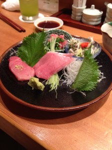 What was left of the sashimi plate