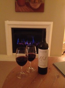 Night cap with open fire