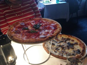 Calabrese on the left, Funghi on the right