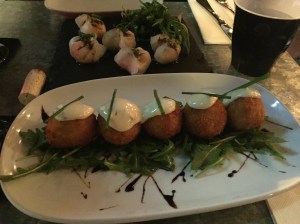 Dumplings and arancini
