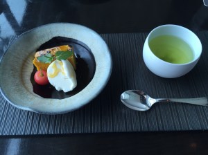 Pumpkin pudding withice cream