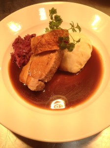 Pork loin cooked in cider