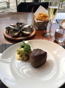 Angus fillet, roasted cauliflower and pearl onion salad