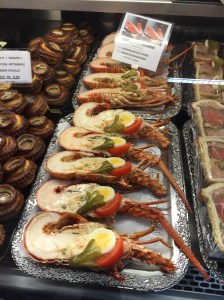 Lobster with Russian salad stuffing