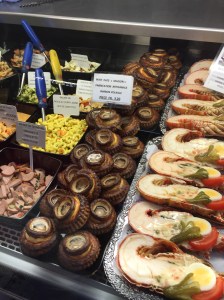 Lobster, mini pate en croute, salads