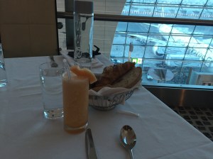 Fresh baked breads and freshly squeezed juice