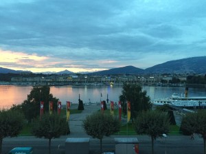 Sun rising over the Alps