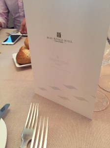 Beau Rivage Neuchatel, menu