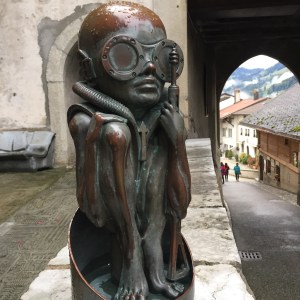 Birthmachine Baby sculpture, Chateau St. Germain, H.R. Giger Museum