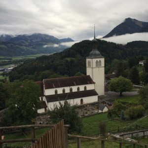 Looking down to the Saane valley from the Chateau de Gruyères 