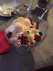 Fresh berries and Gruyères cream