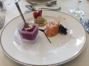 Borscht, foie gras, smoked salmon