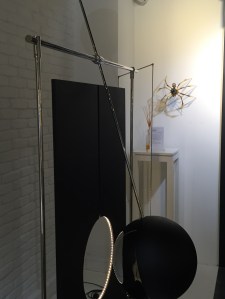 Arachnophobia on the wall and Damien Beneteau's 'Spatial Variation' in Front