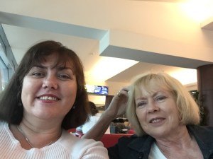 Waiting for our plane