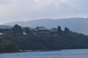 Shrine on the shore of Lake Ashi