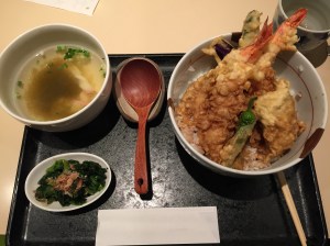 Tempura don, miso soup